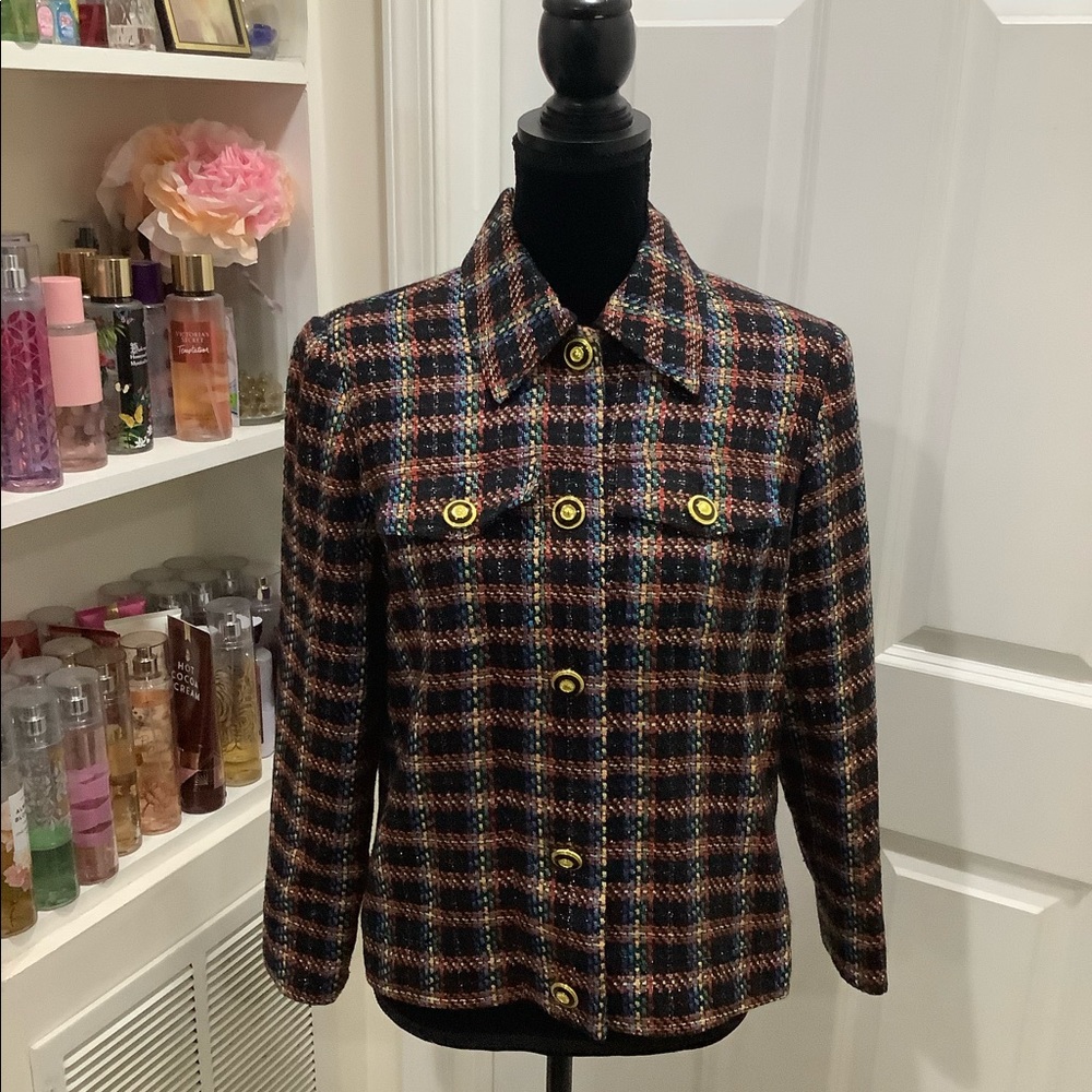 Vintage Plaid Button Down Jacket